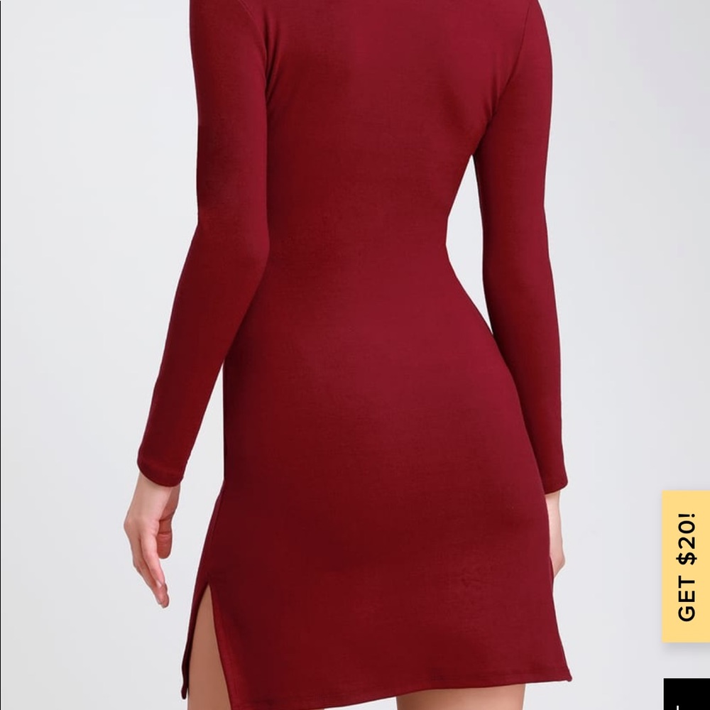 SOLD!!! Burgundy Long Sleeve Dress - Picture 2 of 8
